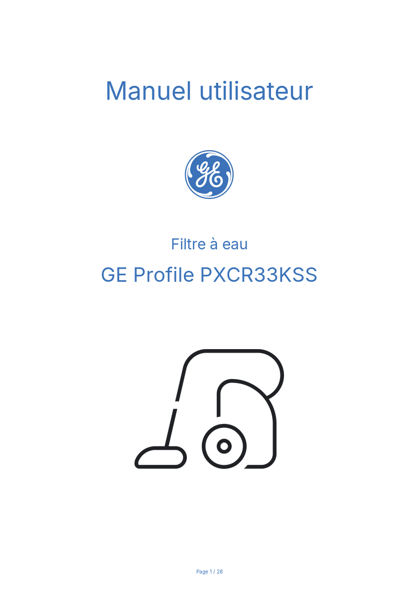 Image de la première page du manuel de l'appareil Profile PXCR33KSS
