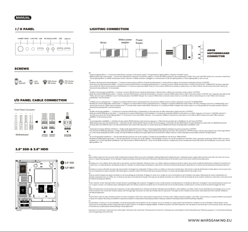 Page 1 de la notice Manuel utilisateur Mars Gaming MC-ULTRA