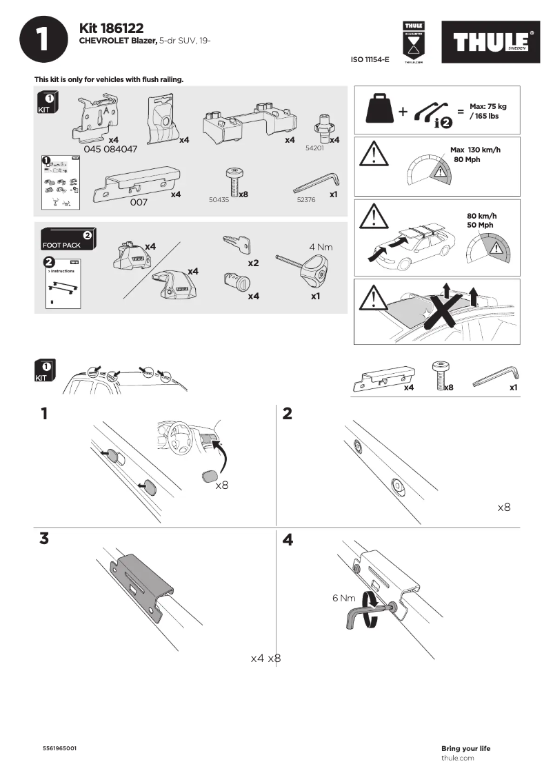 Page n°1 - Manuel utilisateur Thule Kit 186122