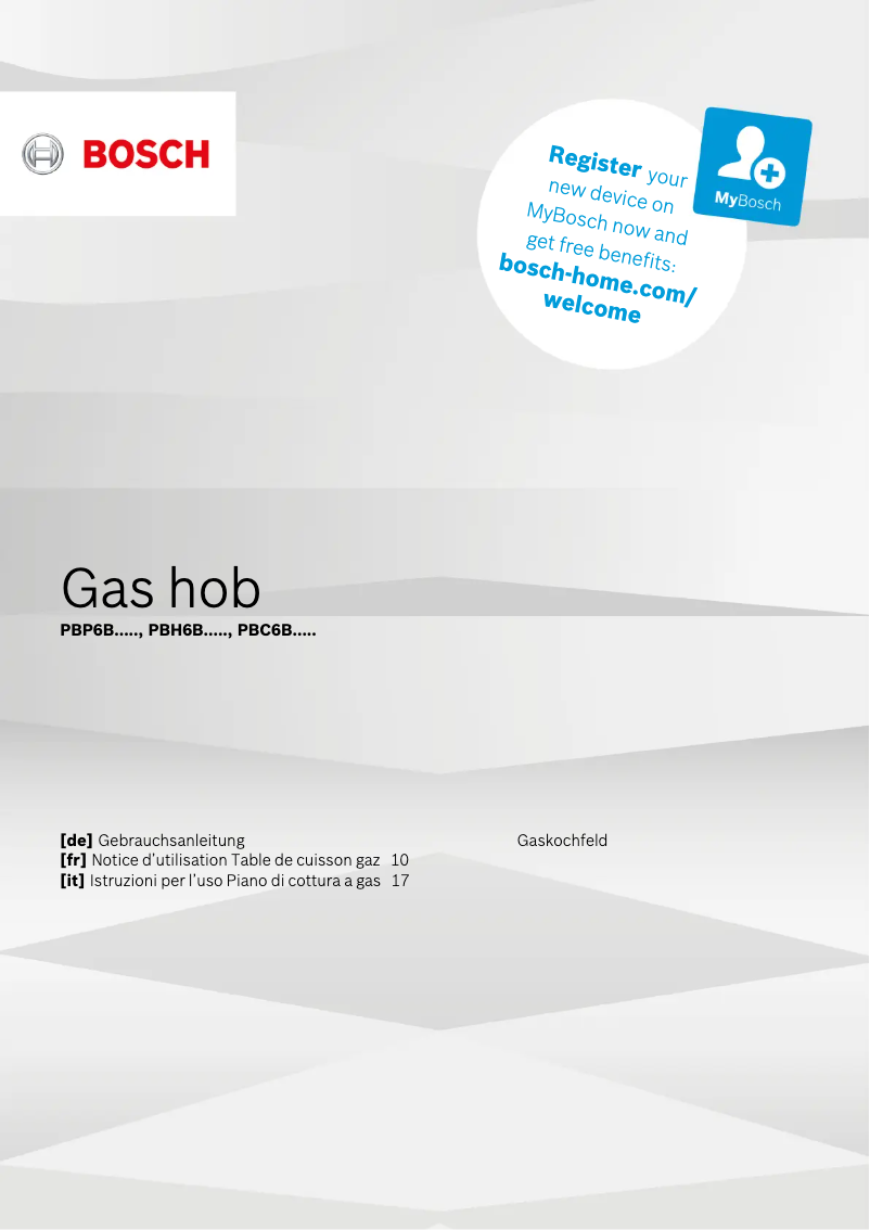 Page n°1 - Manuel utilisateur Bosch PBH6B5B60