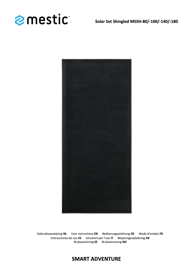 Image de la première page du manuel de l'appareil MSSH-80