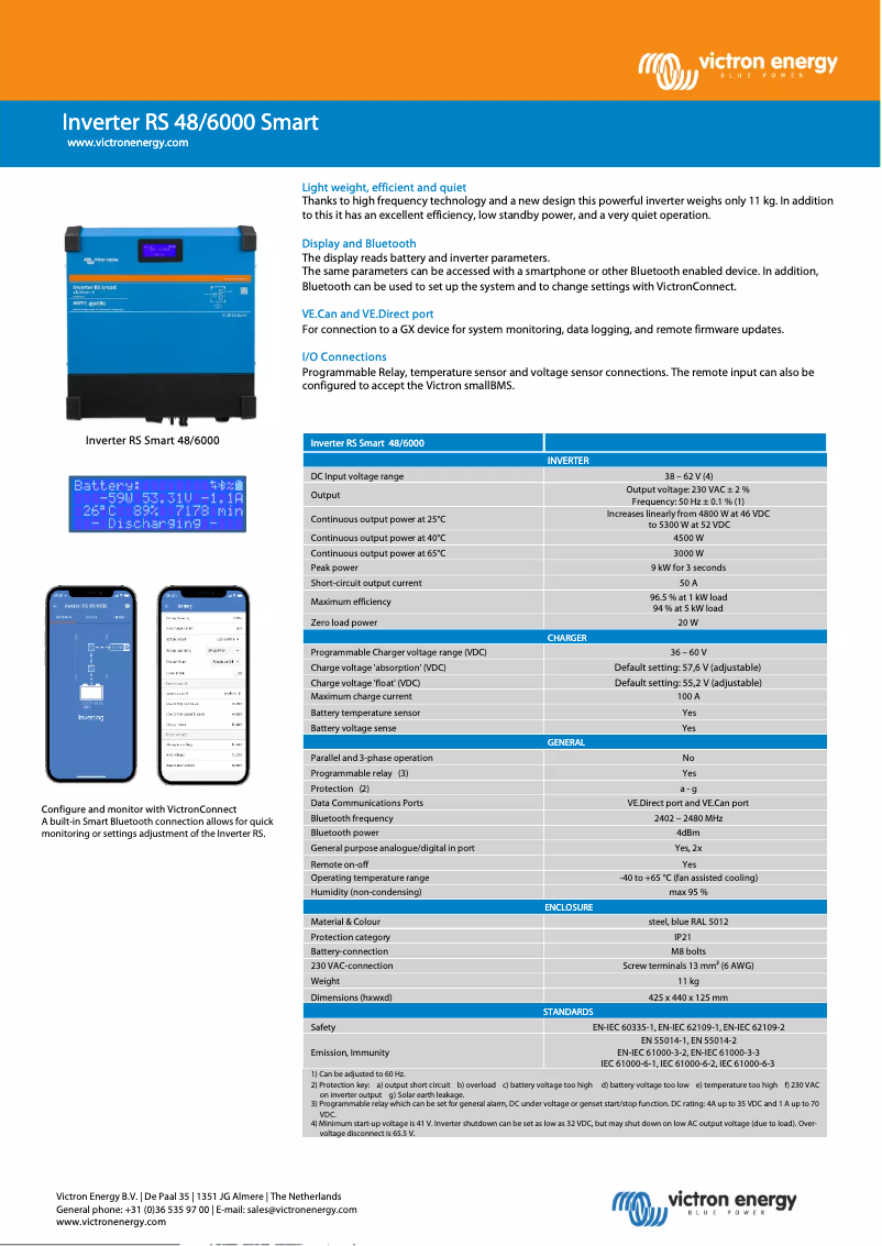 Image de la première page du manuel de l'appareil Inverter RS Smart