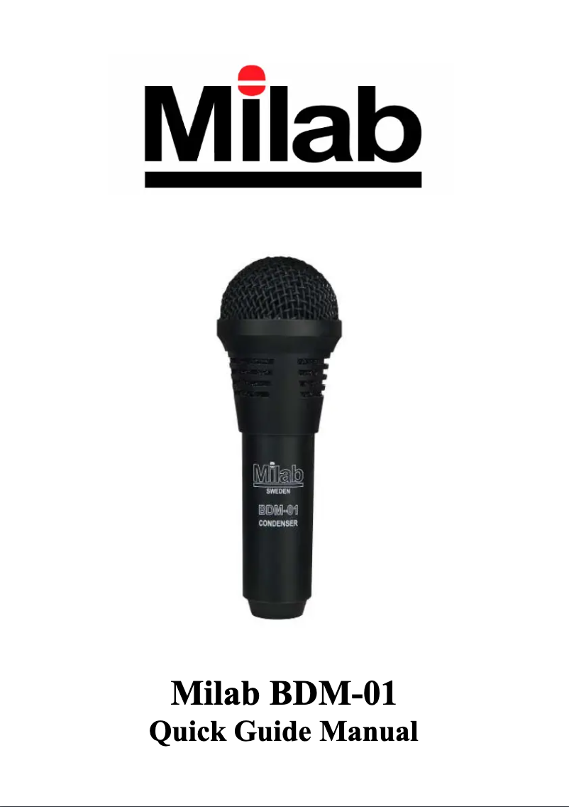 Page n°1 - Manuel utilisateur MILAB BDM-01