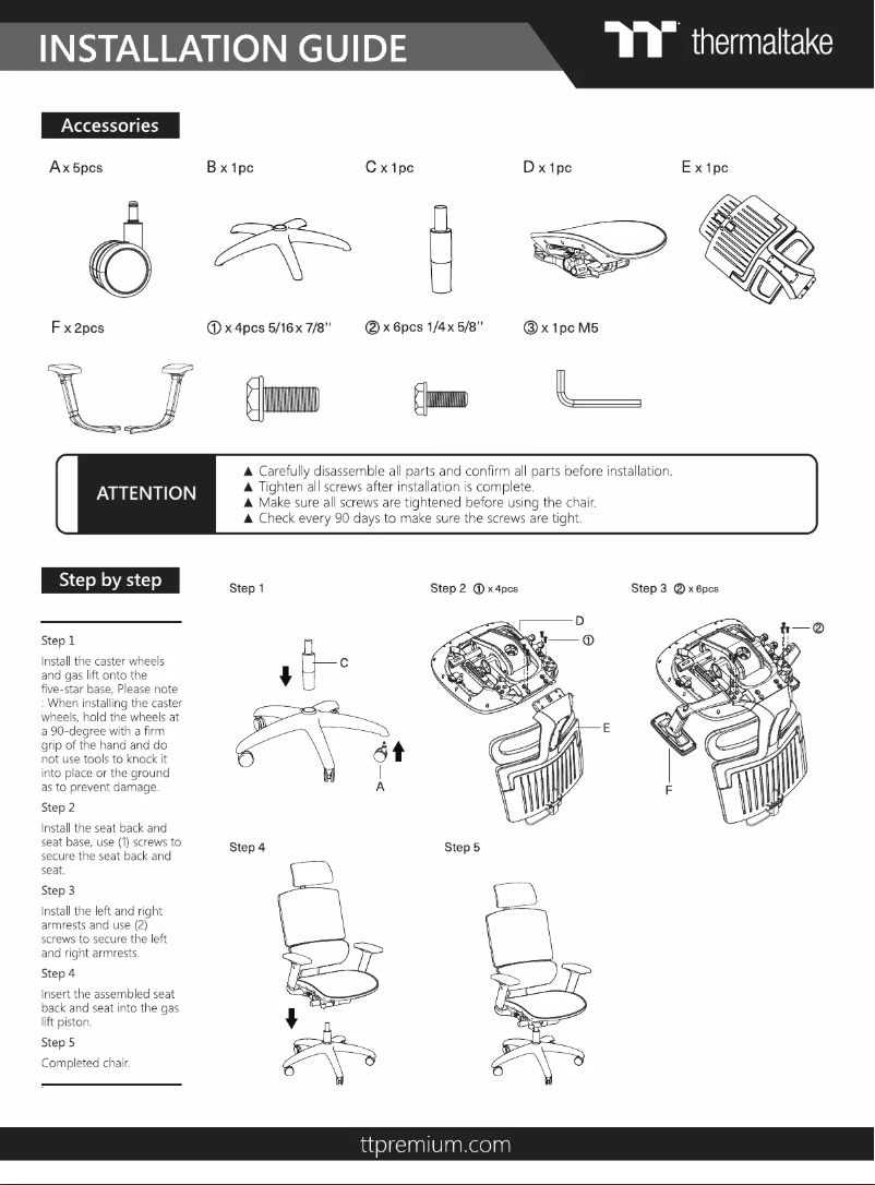 Página 1 del manual Manual de usuario Thermaltake CyberChair E500