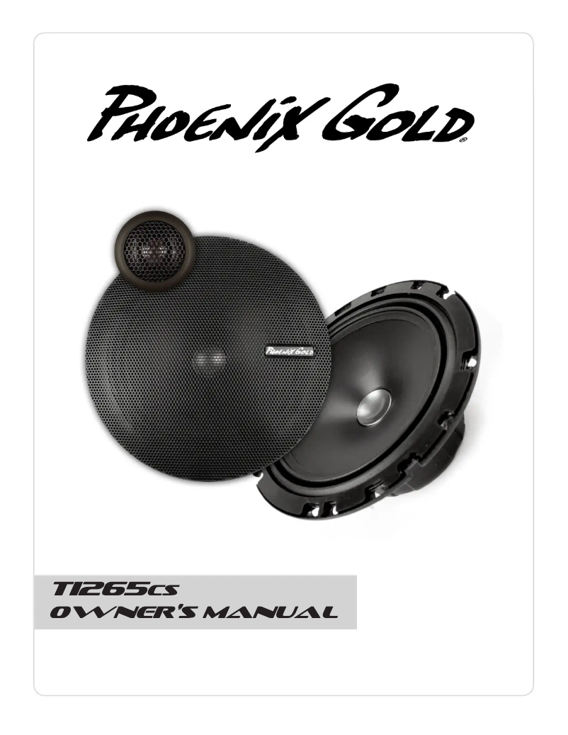 Page n°1 - Manuel utilisateur Phoenix Gold TI265CS