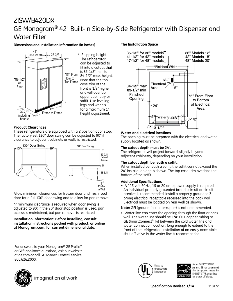 Image de la première page du manuel de l'appareil ZISW420DX