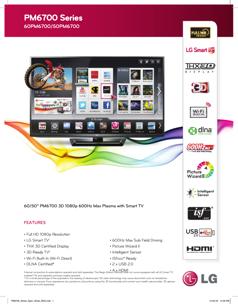 Image de la première page du manuel de l'appareil 50PM6700