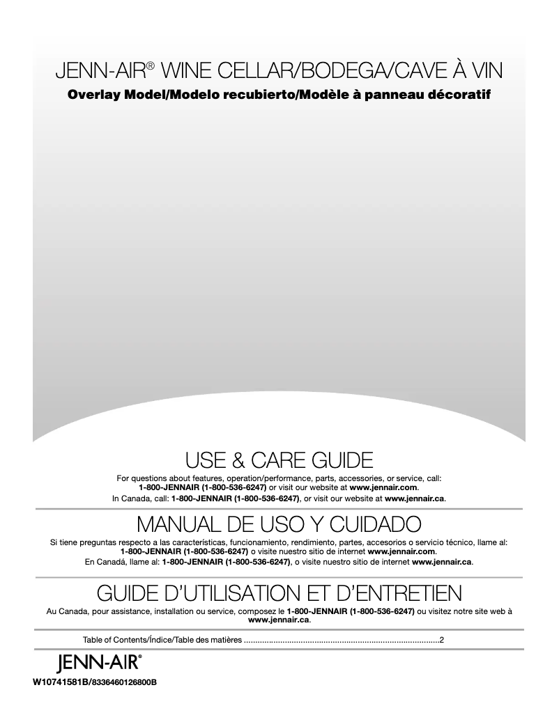 Page n°1 - Manuel utilisateur JennAir JUW24FLERS