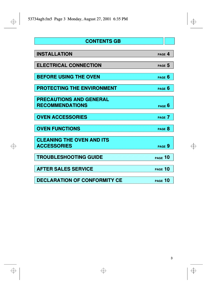 Page 1 de la notice Manuel utilisateur Whirlpool AKZ 188 IX