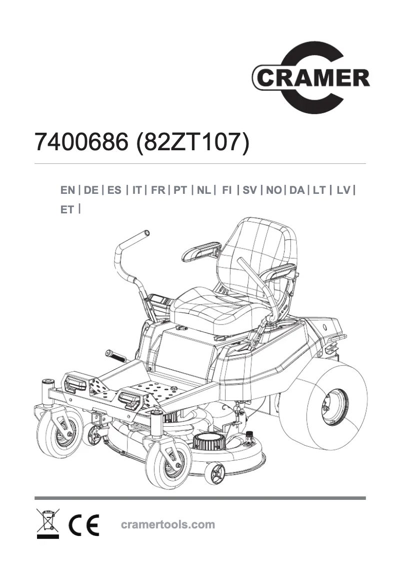 Page n°1 - Manuel utilisateur Cramer 82ZT107