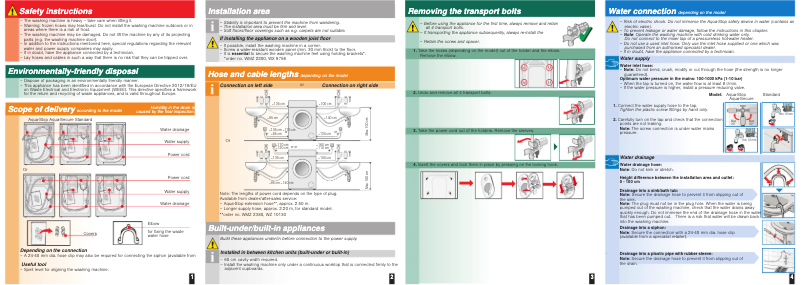 Page 1 de la notice Guide d'installation Siemens WS10O160BY