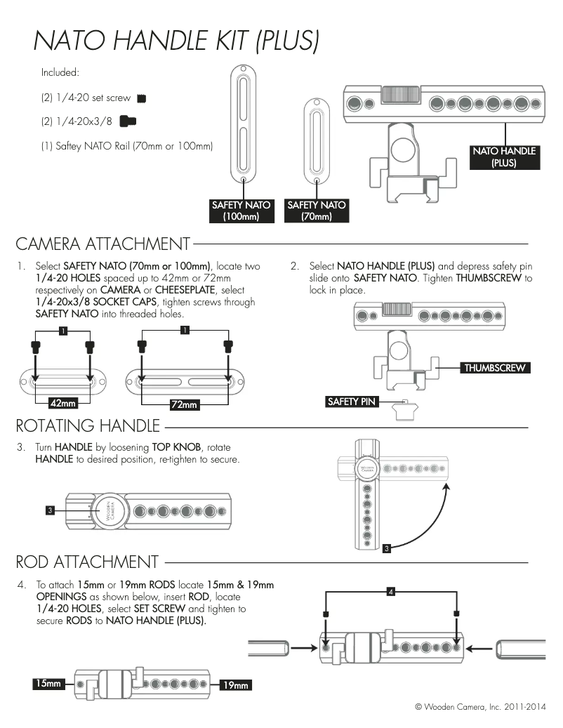 Page 1 de la notice Manuel utilisateur Wooden Camera 175600