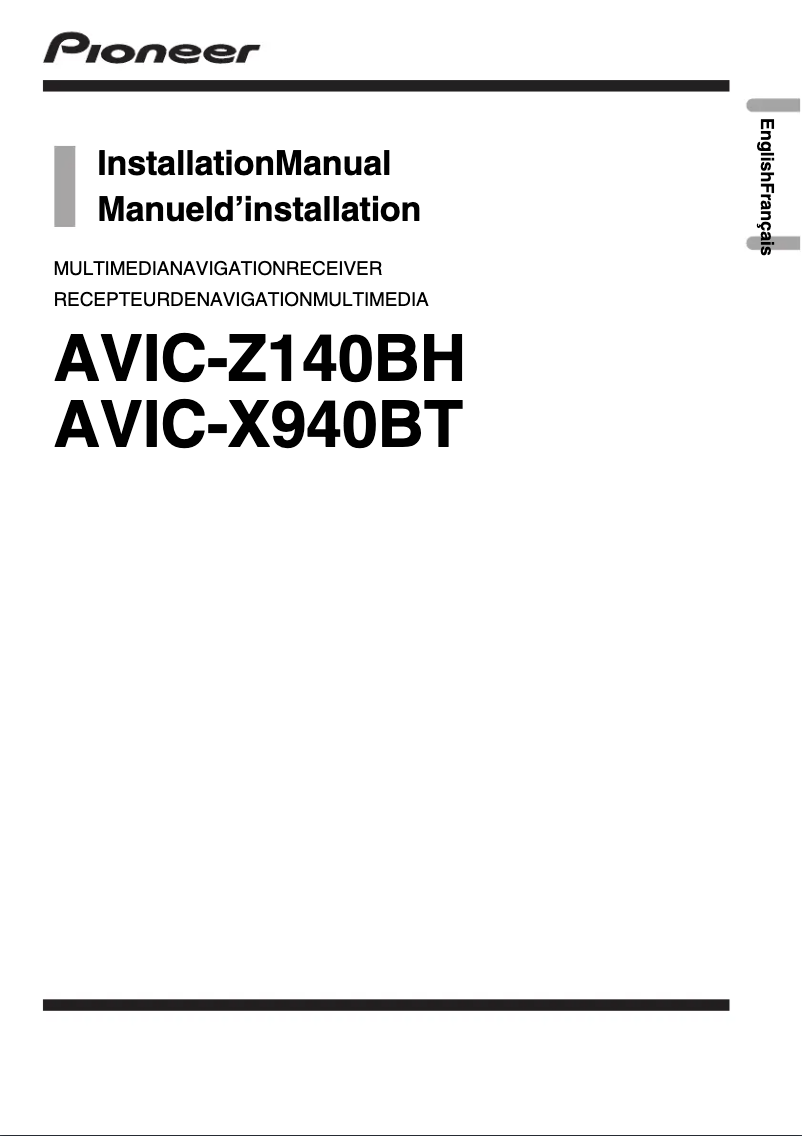 Page 1 de la notice Manuel utilisateur Pioneer AVIC-Z140BH