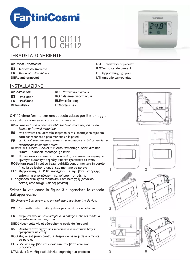 Página 1 del manual Manual de usuario Fantini Cosmi CH110