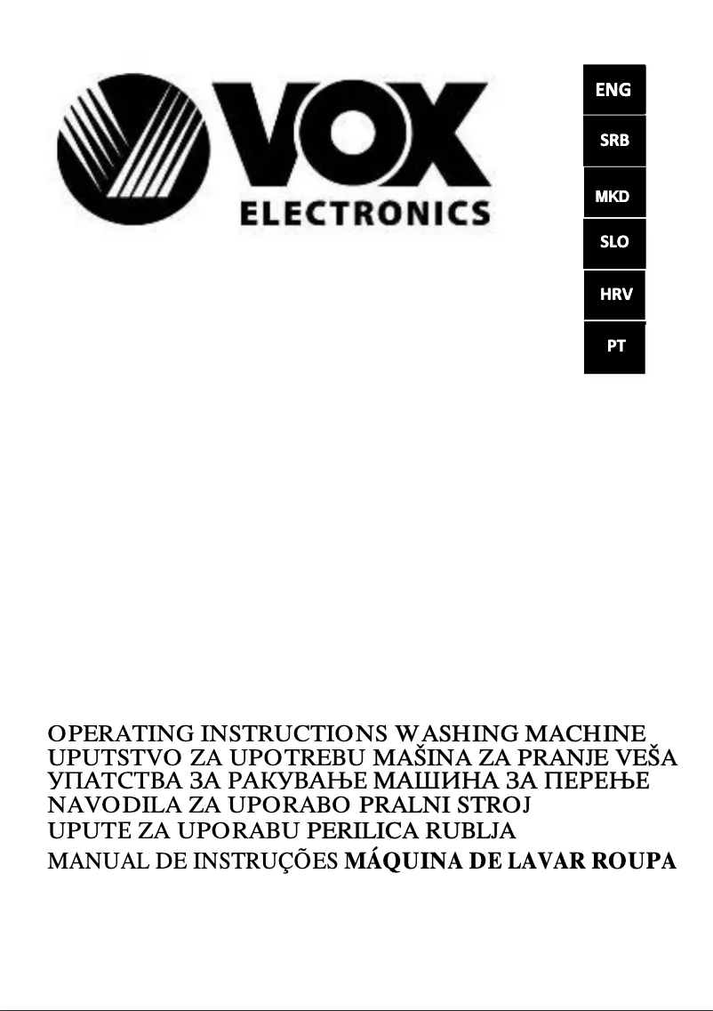 Page 1 de la notice Manuel utilisateur VOX WM1260-YTD