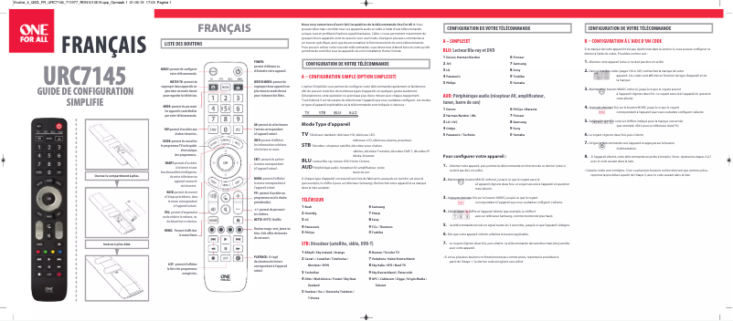 Image de la première page du manuel de l'appareil Evolve 4 URC 7145