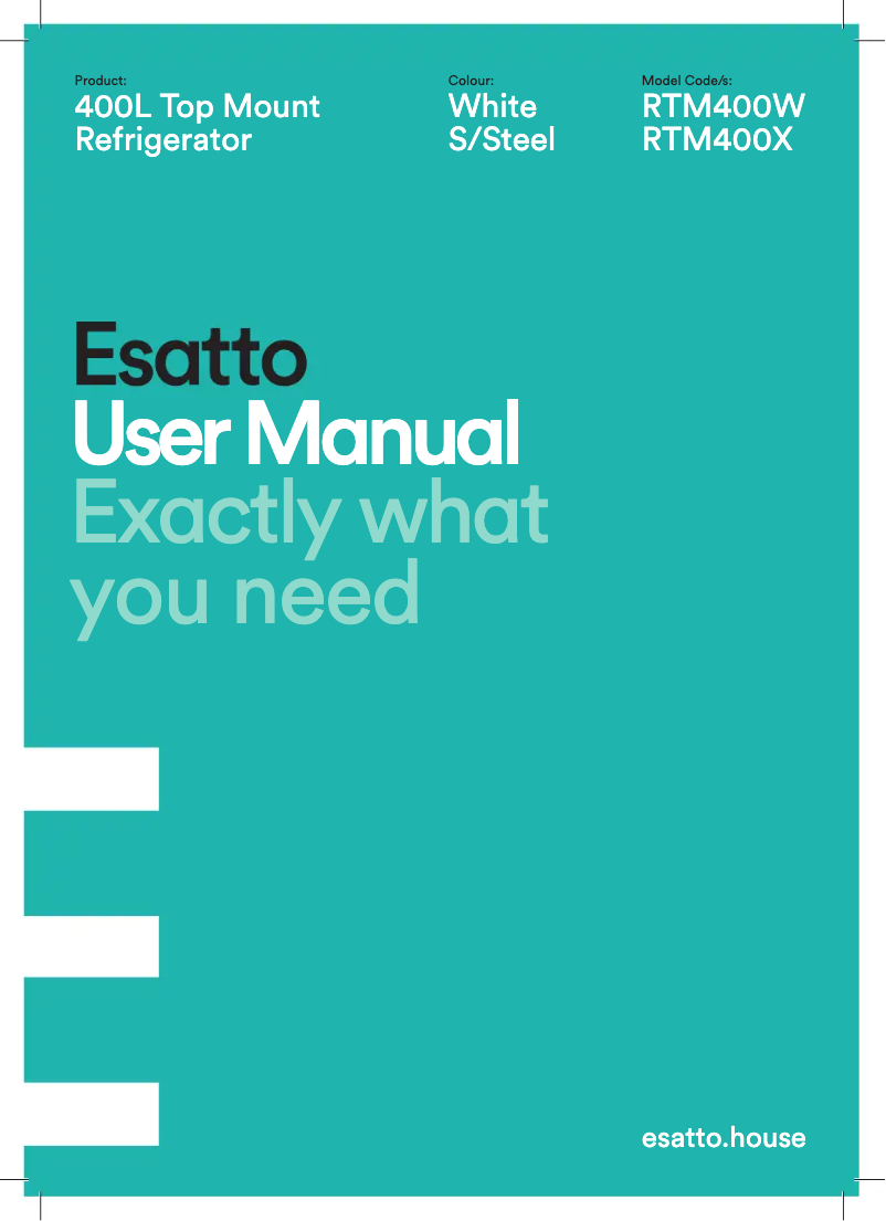 Page n°1 - Manuel utilisateur Esatto RTM400X