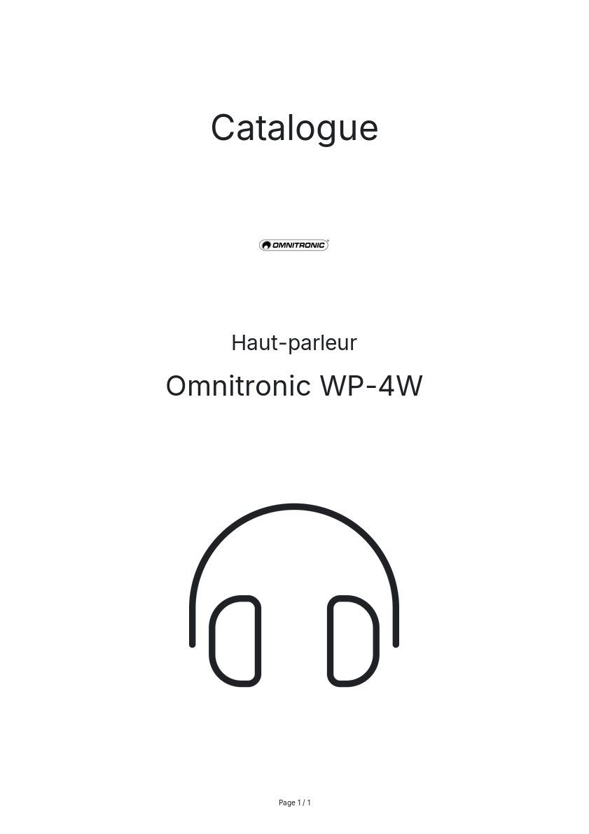Page n°1 - Catalogue Omnitronic WP-4W