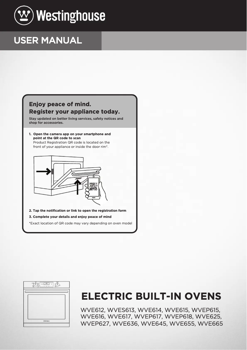 Page 1 de la notice Manuel utilisateur Westinghouse WVE612SCP