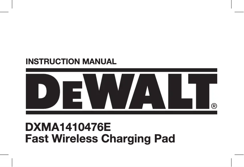 Page n°1 - Manuel utilisateur DeWalt DXMA1410476E