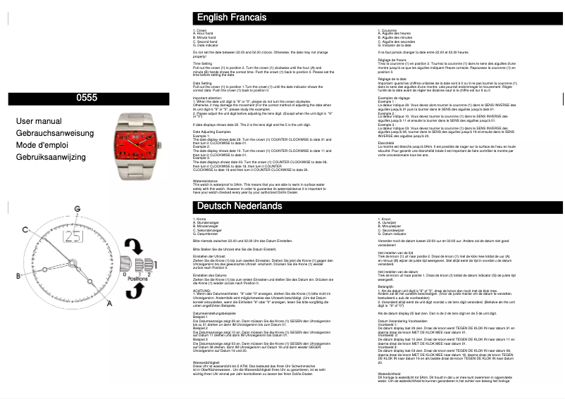 Page 1 de la notice Manuel utilisateur Davis 0555