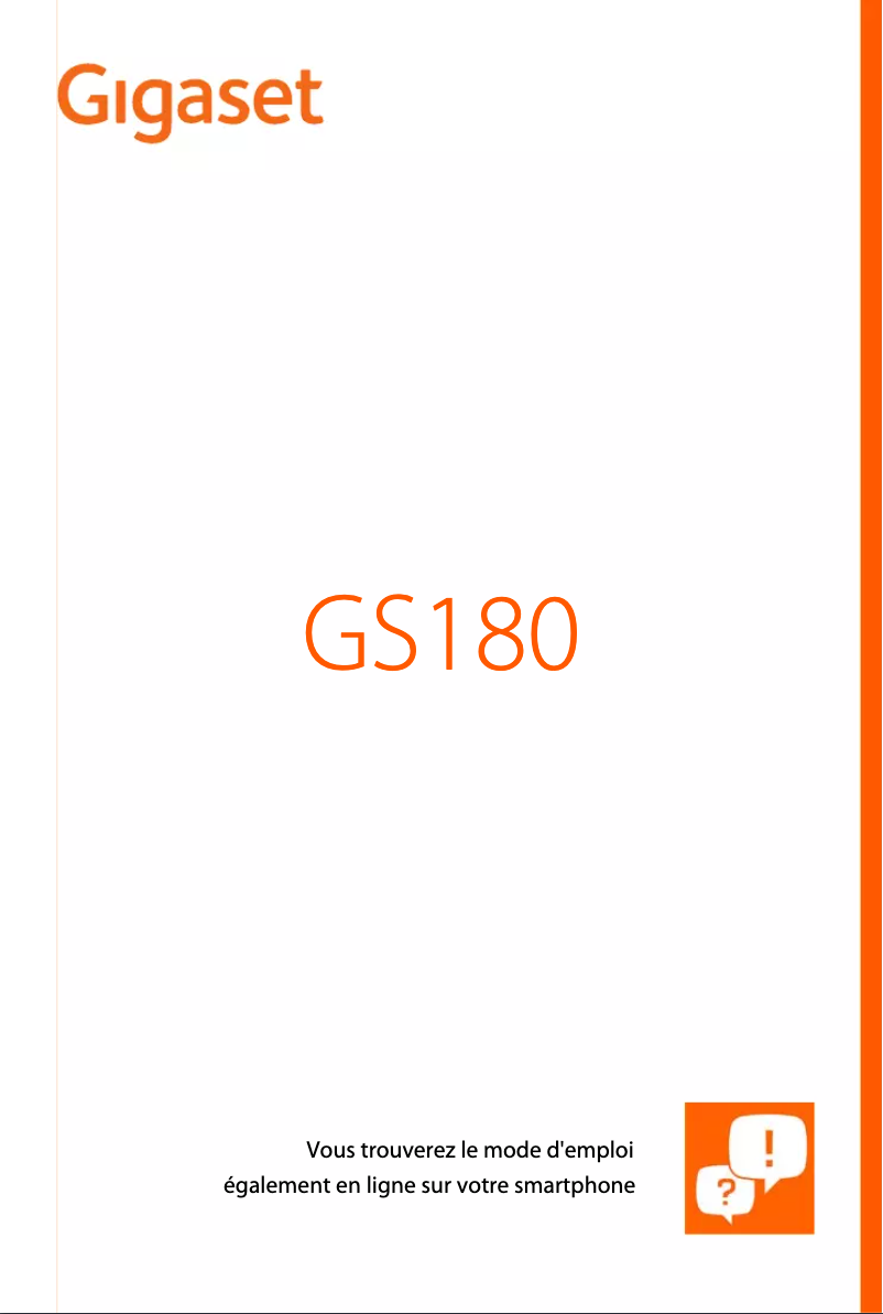 Page n°1 - Manuel utilisateur Gigaset GS180