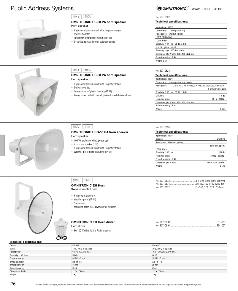Page n°1 - Catalogue Omnitronic ED-60T