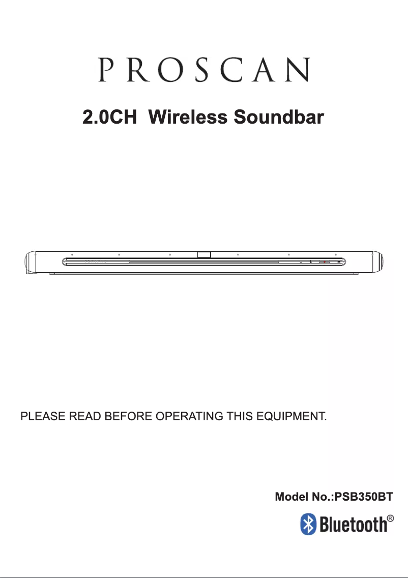 Page n°1 - Manuel utilisateur Proscan PSB350BT