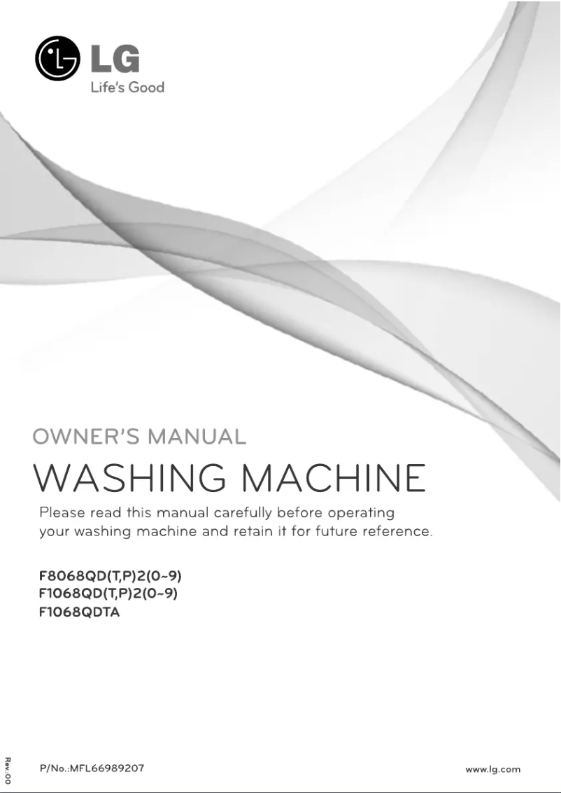 Page 1 de la notice Manuel utilisateur LG F1068QDTA