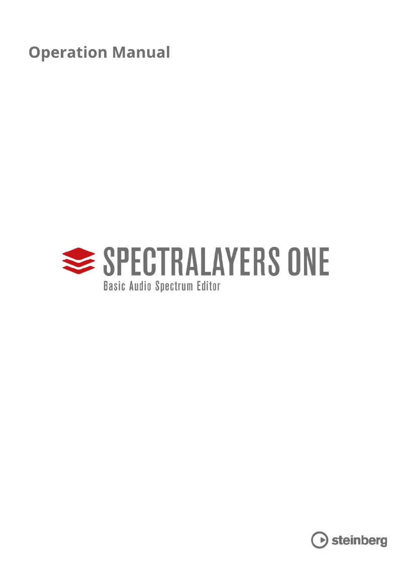 Page 1 de la notice Manuel utilisateur Steinberg SpectraLayers One 7