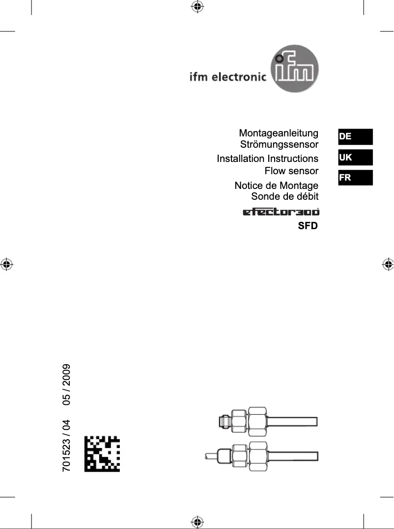 Page n°1 - Manuel utilisateur IFM SF5300