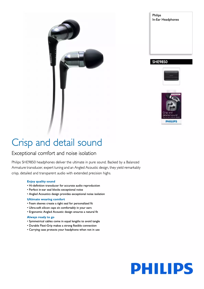 Image de la première page du manuel de l'appareil SHE9850