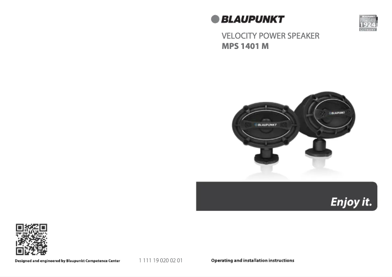 Page n°1 - Manuel utilisateur Blaupunkt Velocity Power MPS 1401