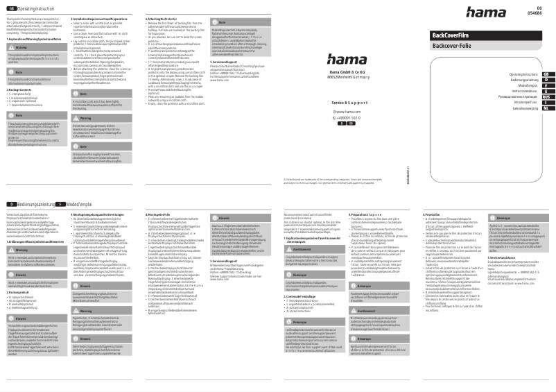 Page 1 de la notice Manuel utilisateur Hama 00054686