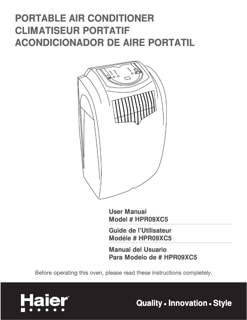 Page n°1 - Manuel utilisateur Haier HPR09XC5