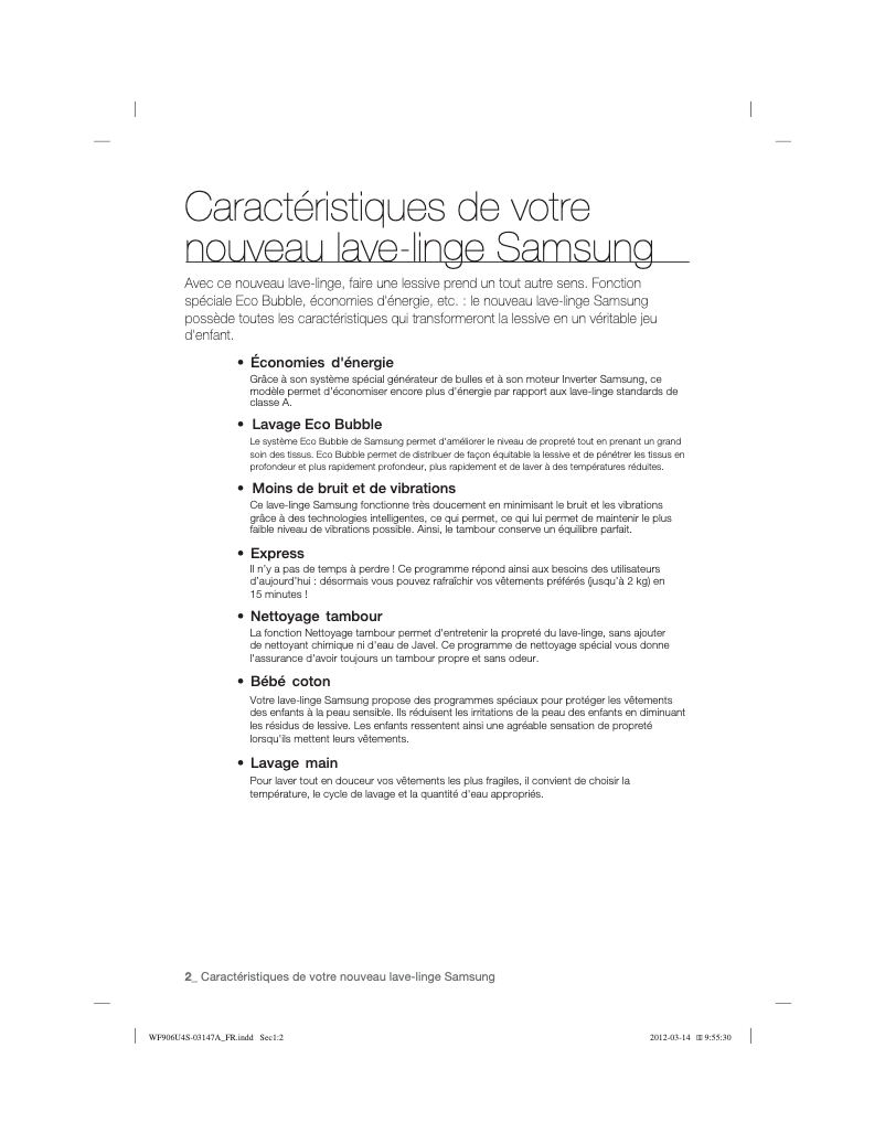 Image de la première page du manuel de l'appareil WF806U4SAWQ