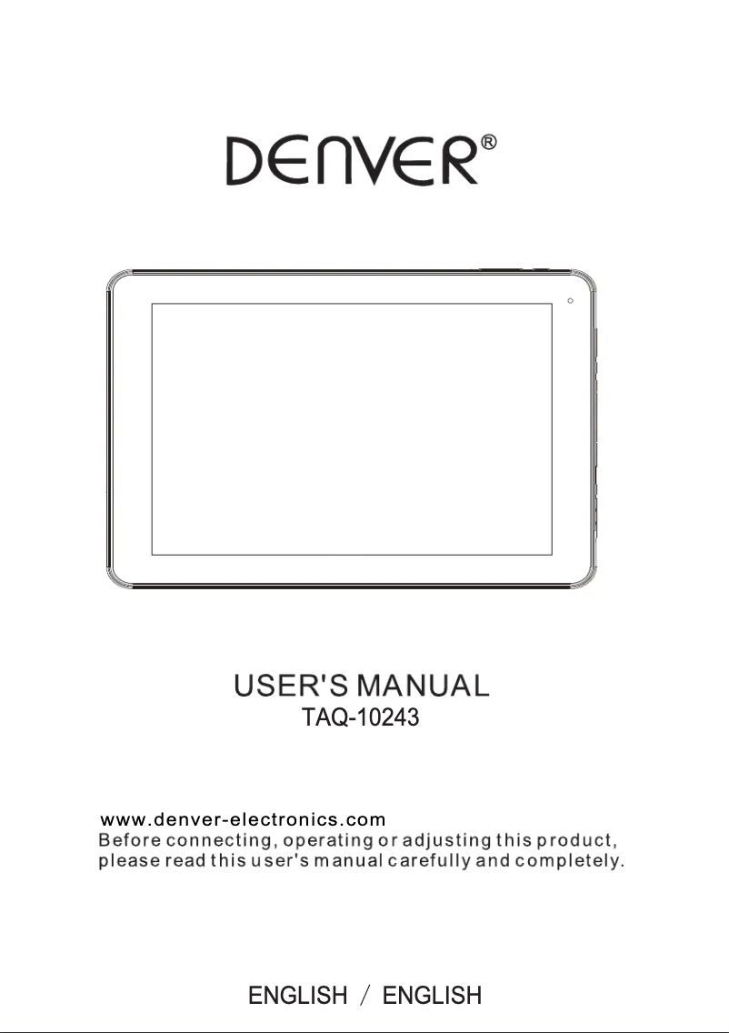 Page 1 de la notice Manuel utilisateur Denver TAQ-10243 MK2