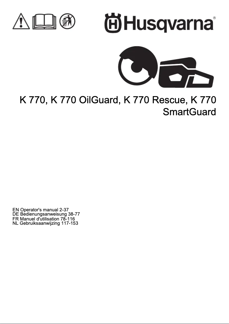 Página 1 del manual Manual de usuario Husqvarna K 770 SmartGuard