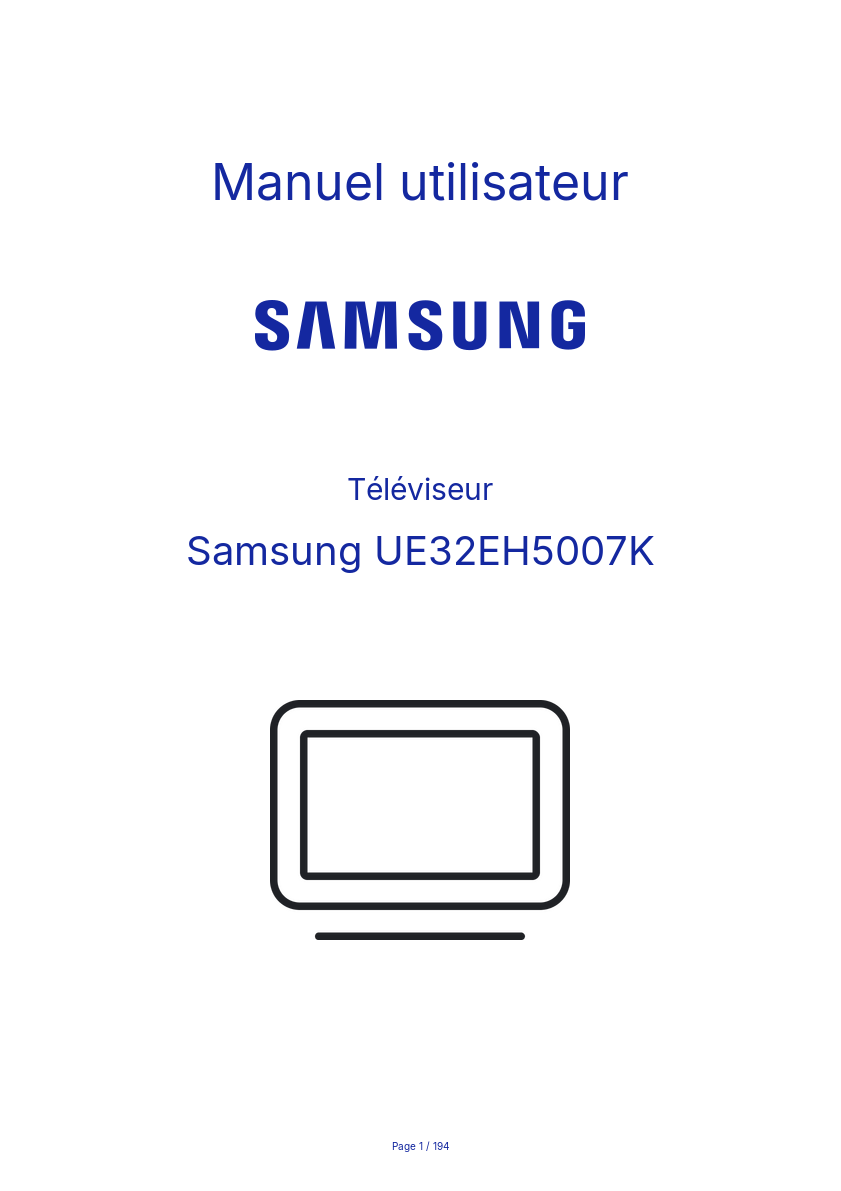Image de la première page du manuel de l'appareil UE32EH5007K