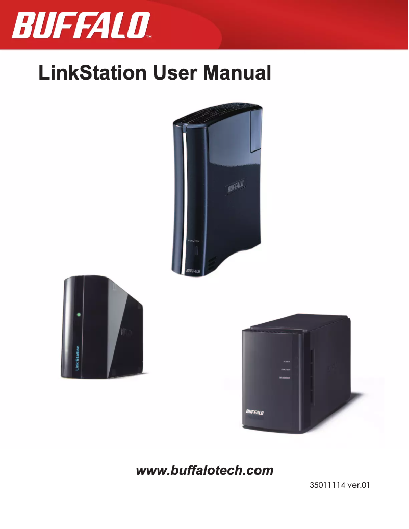 Image de la première page du manuel de l'appareil LinkStation Mini LS-WSX1.0TLR1WH