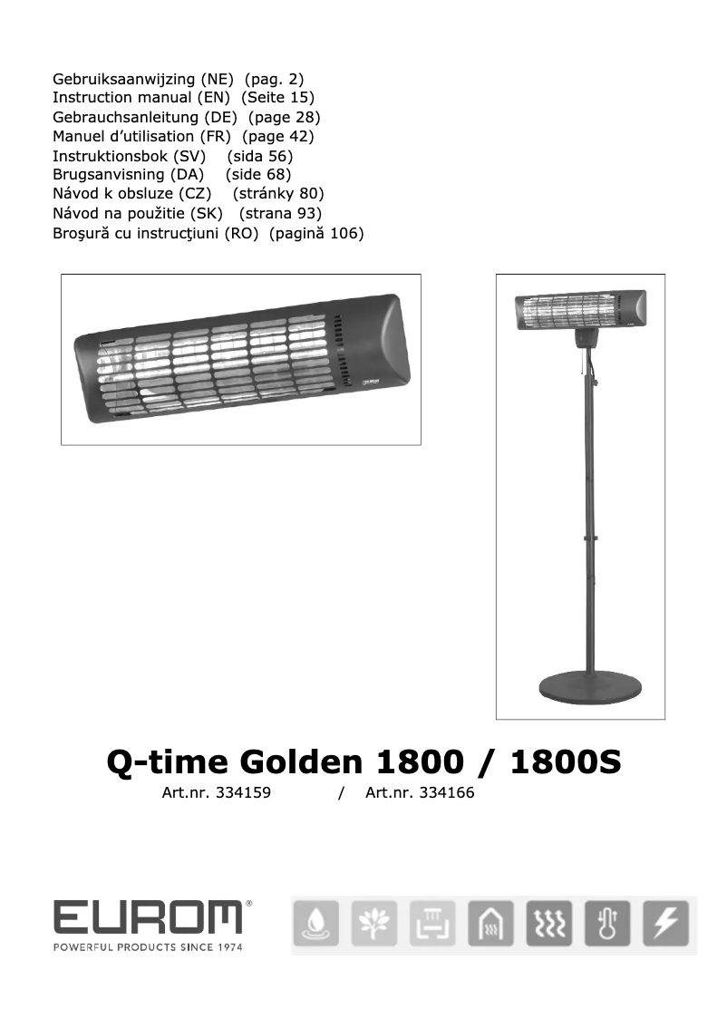Image de la première page du manuel de l'appareil Q-time Golden 1800