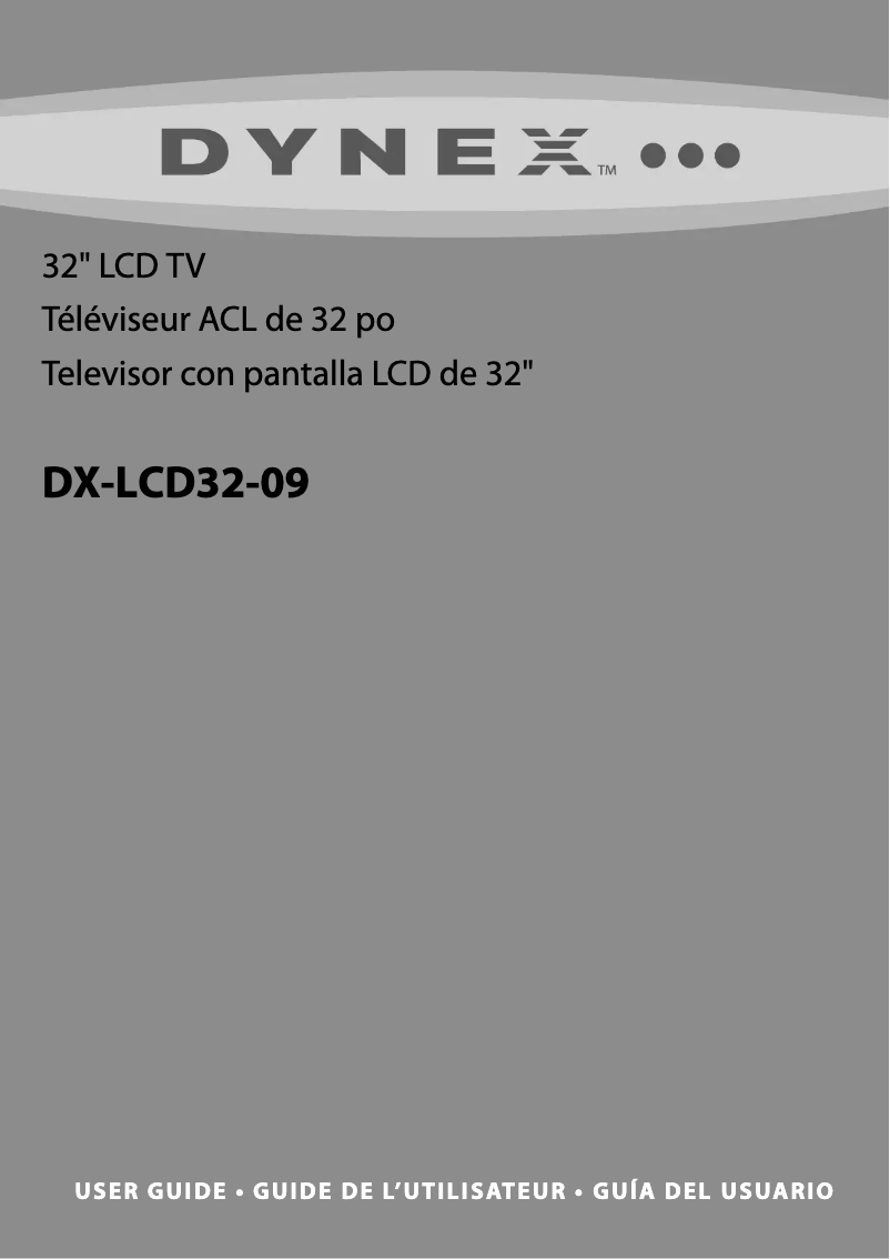 Page n°1 - Manuel utilisateur Dynex DX-LCD32-09