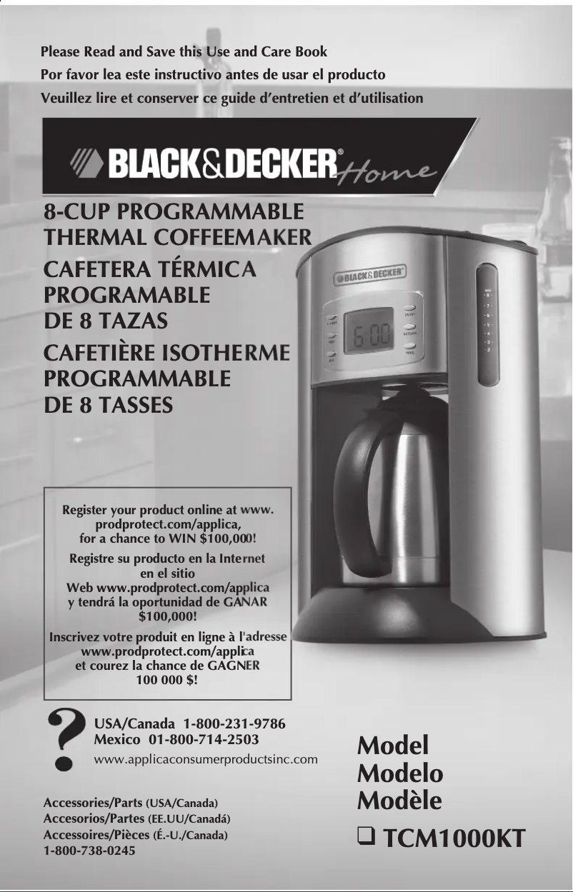 Page n°1 - Manuel utilisateur Black & Decker TCM1000KT