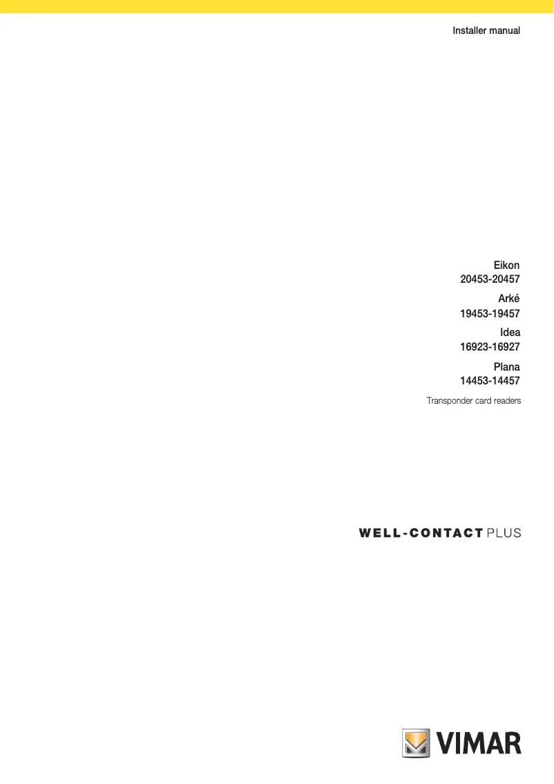 Page n°1 - Manuel utilisateur Vimar 19453.M