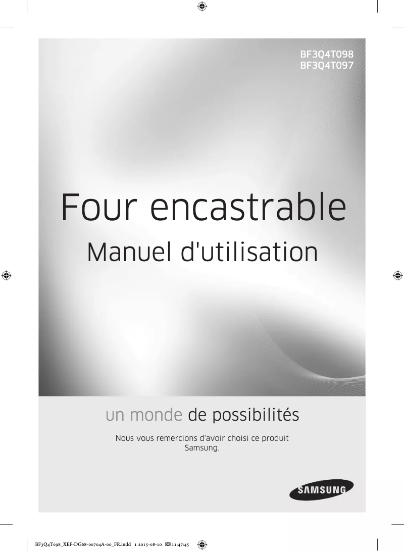 Page 1 de la notice Manuel utilisateur Samsung BF3Q4T098