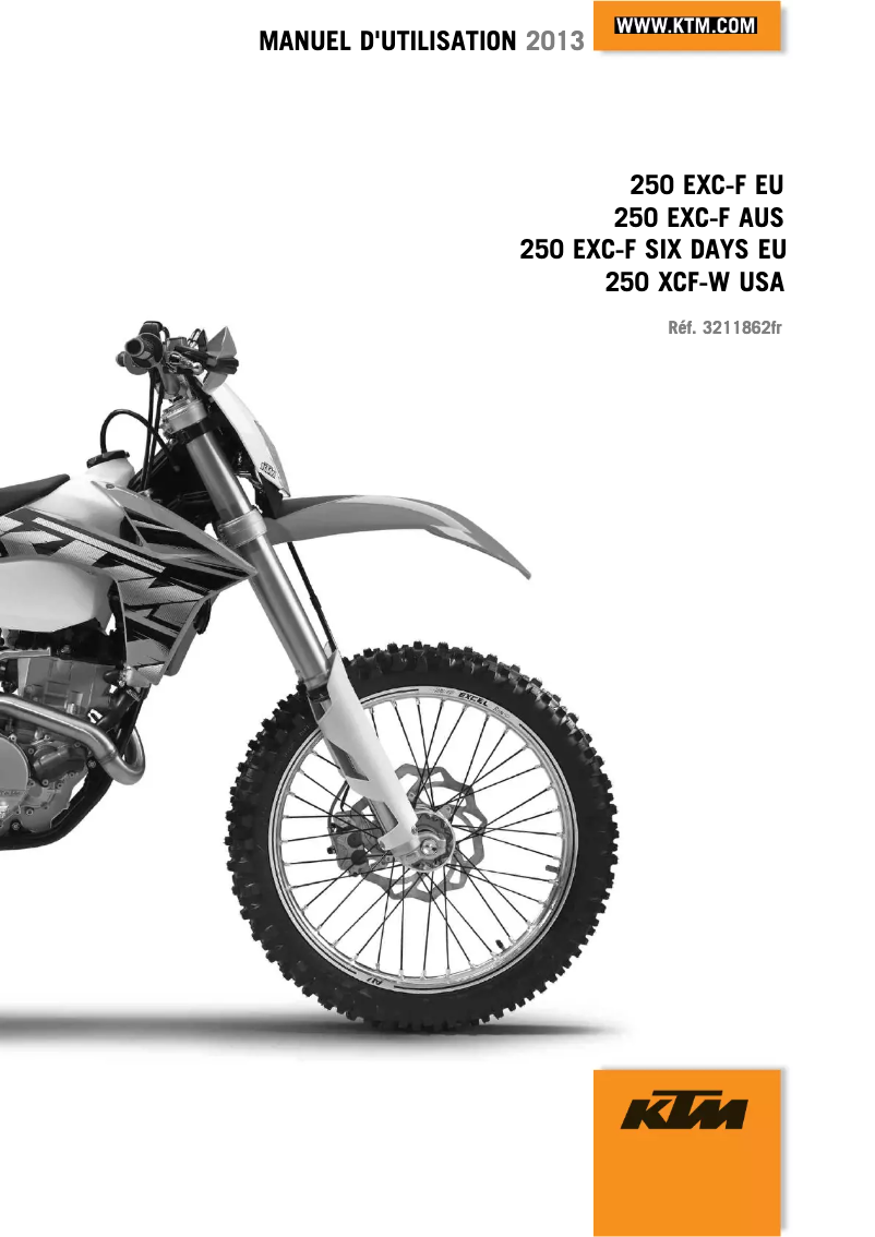 Image de la première page du manuel de l'appareil 250 XCF-W (2013)