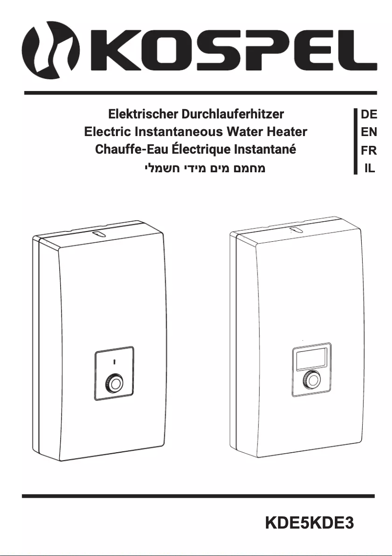 Página 1 del manual Manual de usuario Kospel KDE3-18