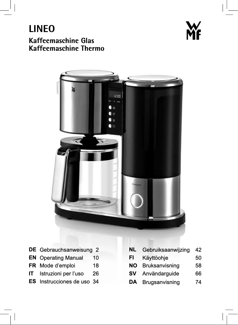 Page 1 de la notice Manuel utilisateur WMF 0412060021