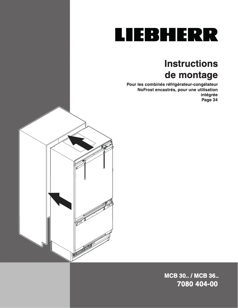 Page 1 de la notice Guide d'installation Liebherr MCB 3650