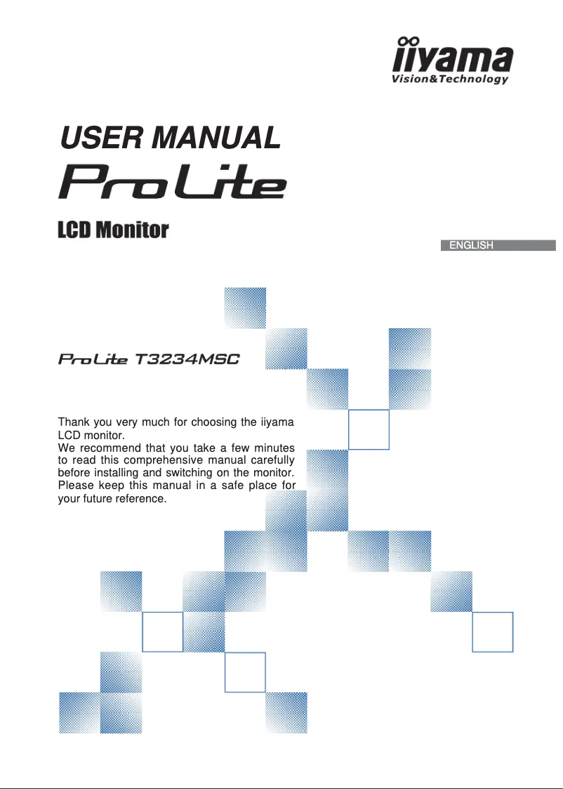 Page n°1 - Manuel utilisateur Iiyama ProLite T3234MSC-1